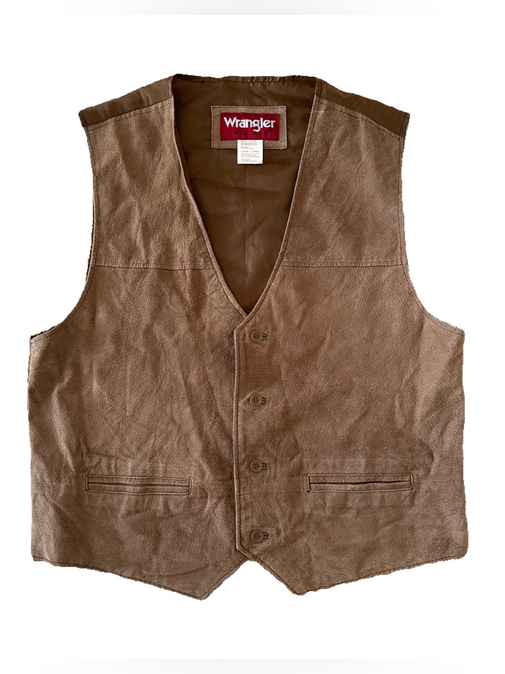 Vintage WRANGLER Suede Button-Front Vest